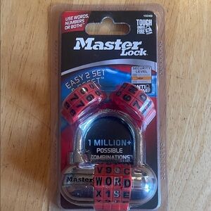 Master Lock Silver and Red Combination High Security Level Lock